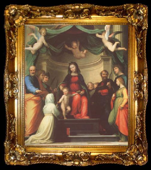 framed  Fra Bartolommeo The Mystic Marriage of st Catherine of Siena,with Eight Saints (mk05), ta009-2